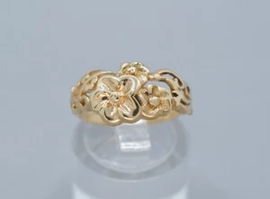 (MA5) Ladies 14K Yellow Gold Flower Ring 2.5 Grams Size 7 - Picture 1 of 5