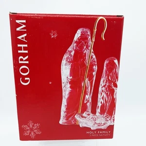 Gorham Crystal Nativity Holy Family 3 Piece Figurine Set Mary Joseph Jesus - Picture 1 of 7