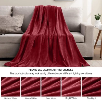 Venta de invierno mantas de lana tiro para sofá cama sofá manta de cama suave reversible Foto 1 de 4