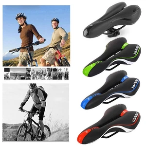 Gel PU Bicycle Saddle MTB Road Mountain Bike Cycling Racing Soft Dual-track Seat - Picture 1 of 16