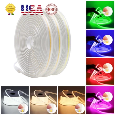 110V IP68 Waterproof COB LED Strip Light Outdoor 480Leds/m High Brightness - Image 1 of 4