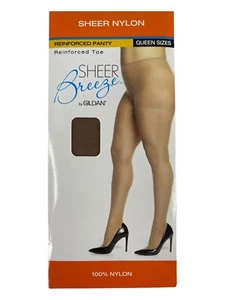 Pantimedias transparentes Gildan para mujer talla Queen control bronceado panty punta reforzada - Imagen 1 de 4