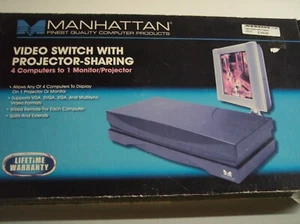 4 to 1 VGA Video Switch with Projector -Sharing (Manhattan 174176) with Cables - Picture 1 of 4