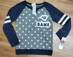 NFL Team Apparel Los Angeles Rams Girls' Polka Dots Pullover Sweater- NWT - Picture 1 of 7