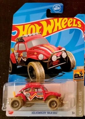 Hot Wheels 2023 Treasure Hunt Volkswagen 'Baja Bug' Red HW Baja Blazers 9/10 NEW - Image 1 of 2