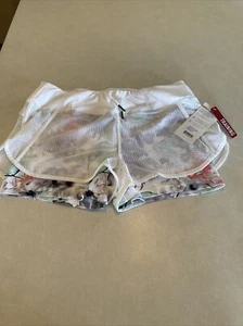 Women’s Mondetta Shorts White Floral Lined Pattern NWT Large Could Be Swim Short - Picture 1 of 8