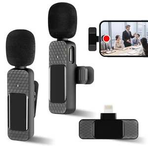 Guzoea 2Pk Wireless Lavalier Lightning Mic, Plug-Play, for iPhone iPad, Vlog NIB - Picture 1 of 8