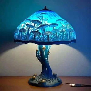 Mushroom Deco Retro Lamp New Resin Plant Series Night  Colo Light "Tiffany"Style - Picture 1 of 4