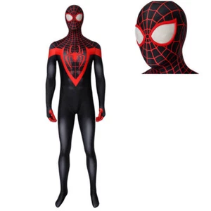 Miles Morales Spiderman Jumpsuit Cosplay Costume 3D Zentai Suit Halloween Adult - Picture 1 of 11