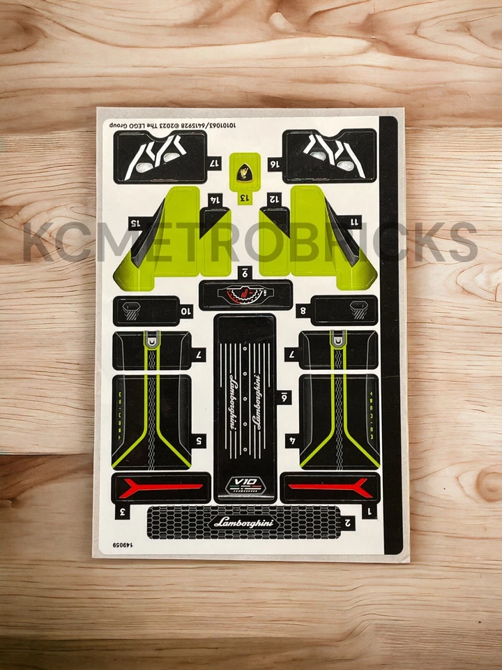 NEW LEGO | Sticker Sheet for Set 42161 - Technic Lamborghini Huracan - Image 1 of 1