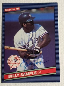 1986 Donruss Billy Sample Autograph Card Yankees Rangers Braves Auto Signed #539 - Picture 1 of 3