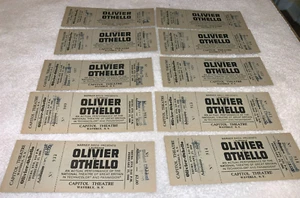 OTHELLO 1966 LAURENCE OLIVIER 10 ENTRADAS DE TEATRO AUTÉNTICAS SIN USAR Efímeras EE. UU. - Imagen 1 de 9