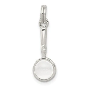 Sterling Silver 925 Polished 3-D Magnifying Glass Charm Pendant 0.67 Inch - Picture 1 of 4