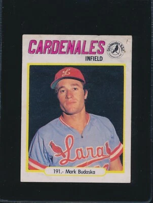 1977 Venezuelan League Mark Budaska #191 Sticker LOW GRADE DEAD CENTERED - Image 1 of 2
