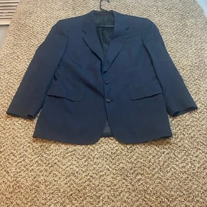 Hart Schaffner Marx Blazer Men's 46 Navy Blue Wool Single Breasted Sports Coat - Imagen 1 de 6