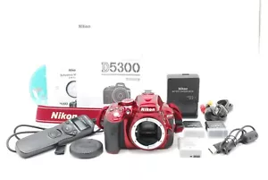 【NEAR MINT w/accesorries】Nikon D5300 Red 24.2MP Digital SLR Body From JAPAN - Picture 1 of 7