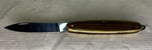 Vintage Cudeman Brass Wooden Folding Pocket Knife Toledo Inox - Picture 1 of 7