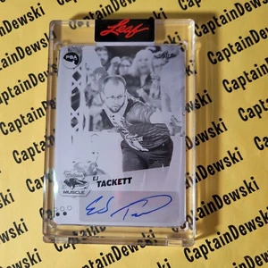 Placa de impresión autografiada negra EJ TACKTT 2023 Leaf PBA League #1/1 ¡POY AUTOMÁTICO! - Imagen 1 de 3