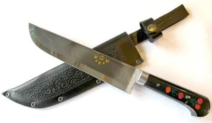 CUCHILLO NACIONAL UZBEKO MUY GRANDE PCHAK PICHOK MANGO DE TEXTOLITE HECHO A MANO (614) - Imagen 1 de 6