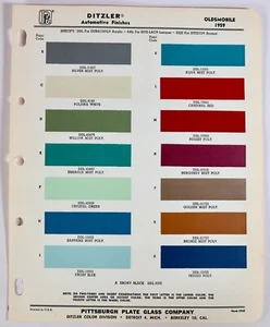 1959 Oldsmobile Color Paint Chip Sheet Ditzler PPG Automotive Finishes - Picture 1 of 1