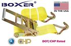 (8) Boxer 4" X 30' Ratchet Strap W/ Wire Hooks Flatbed Truck Tie Down 5400LB DOT