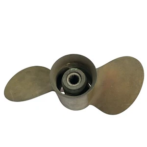 Quick Silver Outboard 2-Blade Propeller Vintage Brass  13 1/4x19p 48-31456 A3 19 - Picture 1 of 9
