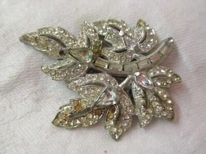 Vintage silver tone with Rhinestones Scarf Clip - Picture 1 of 4
