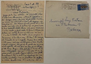 SERANTINI FRANCESCO CASTEL BOLOGNESE 1889 FAENZA 1978 LETTERA AUTOGRAFA 1959 - Imagen 1 de 6