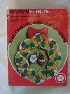 PARAGON NEEDLECRAFT 15" HOLLY WREATH NEEDLEPOINT KIT CHRISTMAS COLLECTION #6344 - Picture 1 of 4