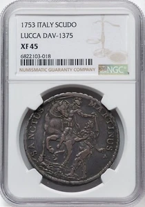 Italy - Lucca 1753 Republic - Scudo - NGC XF45 - DAV-1375 - Supremely Beautiful! - Picture 1 of 2