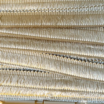 1.25  inch Brush Fringe Trim 14.5 yards/44ft  Conso Cream Shiny upholstery trim - Image 1 of 2