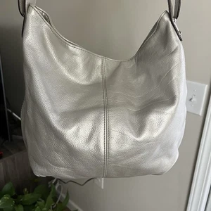 Tignanello Hobo Schultertasche Leder Silber - Bild 1 von 13