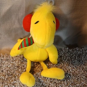 Woodstock Plush 7" Peanuts Snoopy Hallmark Scarf Earmuffs Stuffed Animal Stuffy - Picture 1 of 10