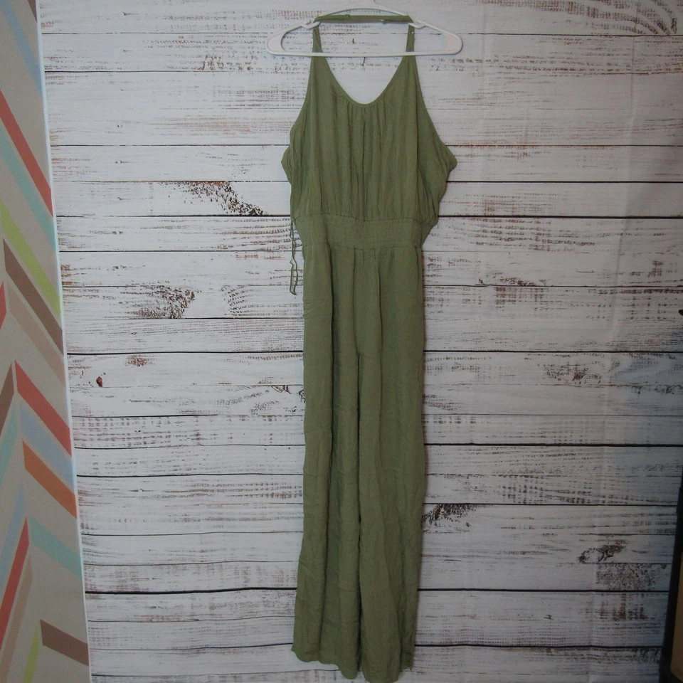 prAna Jumpsuit Womens Medium Fernie Wide Leg Sweet Agave Fair Trade 2066751
