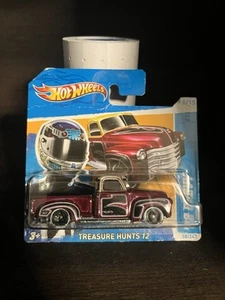 2012 Hot Wheels Treasure Hunt '52 Chevy Pickup Truck RARE SHORT CARD (Creased) - Picture 1 of 1