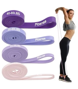 Fitense Resistance Bands Set with Door Anchor, 5-80 lb Bands 6 Pc Set - Picture 1 of 6