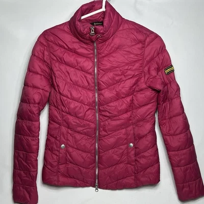 Barbour Women’s Size 6 Hot Pink Puffer Jacket Rain Windbreaker Fibredown - Image 1 of 4