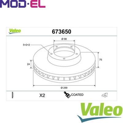 2x DISCO FRENO 673650 PARA PORSCHE 911/Convertible/Targa CAYMAN M 96.05 3.6L 6cyl Foto 1 de 4