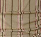 Brunschwig & Fils Vertical Stripe  Linen Tan Brown Red Printed 5+ Yards  New