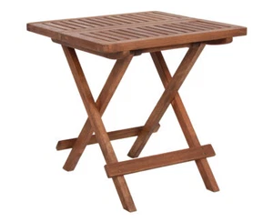 Eukalyptus Gartentisch geölt 50cm - Bistrotisch Biergarten Tisch Holz Klapptisch - Bild 1 von 2