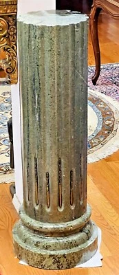 PEDESTAL MARBLE/GRANITE NEOCLASSICAL STYLE GILT METAL MOUNTED FLUTED COLUMNAR - Image 1 of 4