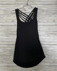 Lululemon Womens Sz 4 Free To Be Wild Strappy Bra Sleeveless Black Tank Top - Picture 1 of 9
