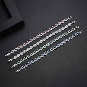 Kupfer Intarsien AAA Zirkon Diamanten Armband Mode Damen vergoldet Schmuck - Bild 1 von 12