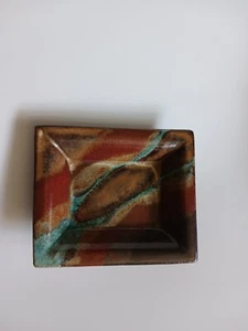 Signed And Stamped Glazed Studio Art Pottery Trinket Dish 6.5 X 5.5 Inches - Picture 1 of 5