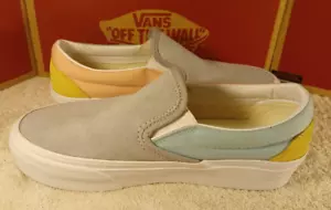Vans Hombre 3.5/Mujer 5 Clásico Gamuza Sin Cordones Azul Pastel Amarillo Rosa - Imagen 1 de 12
