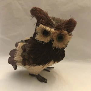 Handmade Owl birch bark Nature Bird Decoration Figurine - Picture 1 of 5