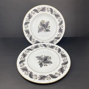 2 Royal Crown Derby Portman Oak A1174 Gold Acorns Dinner Plates HTF - Picture 1 of 16