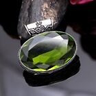 Green Peridot Gemstone 925 Sterling Silver Pendant Handmade Jewelry Gift For Her