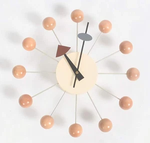 SHISEDECO Mid Century Art Retro Design Painted Solid Wood Non Ticking Decorat... - Picture 1 of 8