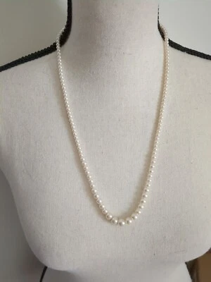 Vintage 1970s Signed Marvella  Imitation Pearl beads 24" Necklace - Image 1 of 4